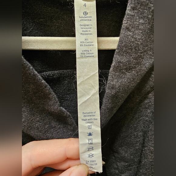 Lululemon Coast Easy Wrap dark grey heathered button jacket size 4 - Picture 7 of 8